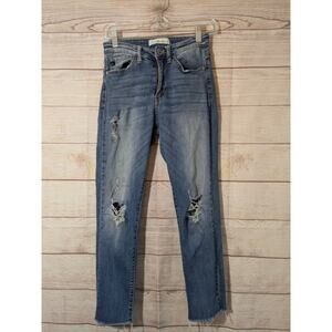 KanCan Womans Estilo Cropped Frayed Ankle Distressed Jeans Size 5/26